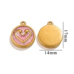 Pink / 1 Piece Simple Sweet Style Heart Shape Stainless Steel  Gold Color Women's Pendant Picture6